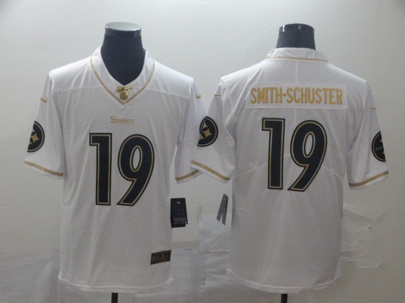 Men Pittsburgh Steelers #19 Smith-schuster White Retro gold character Nike NFL Jerseys->pittsburgh steelers->NFL Jersey